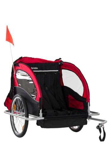 2 Seater Childs Bicycle Trailer – Red