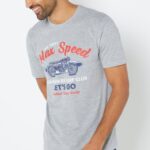 Max Speed Print Grey T-shirt – Mens – Size: L – Size: Large